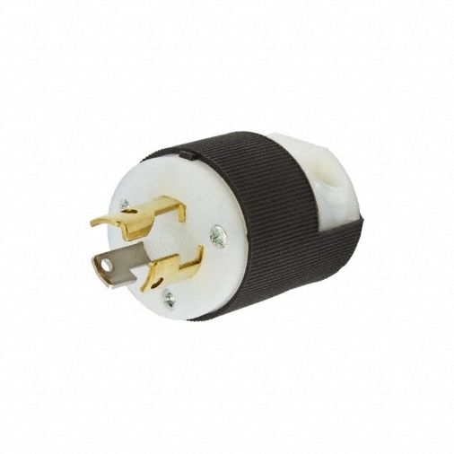 Locking Plug Black/White 15 A 125V Nylon