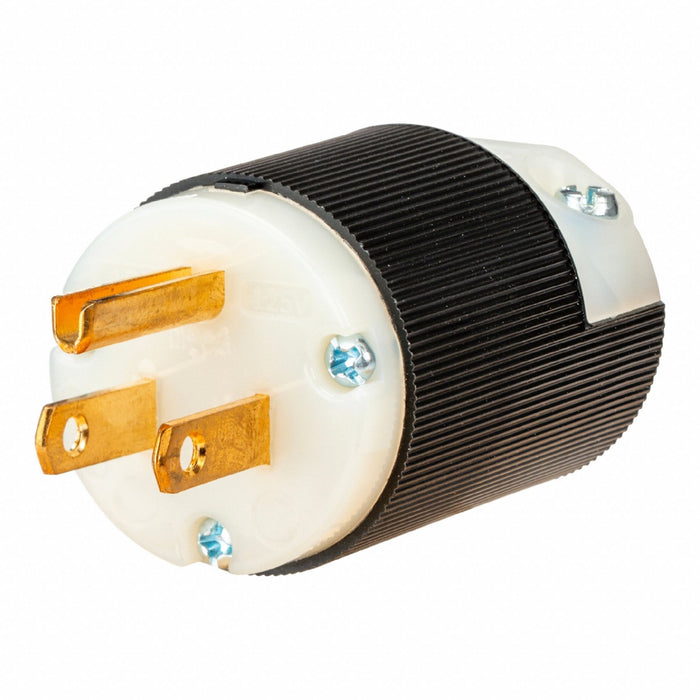 Straight Blade Plug Black/White 15 A