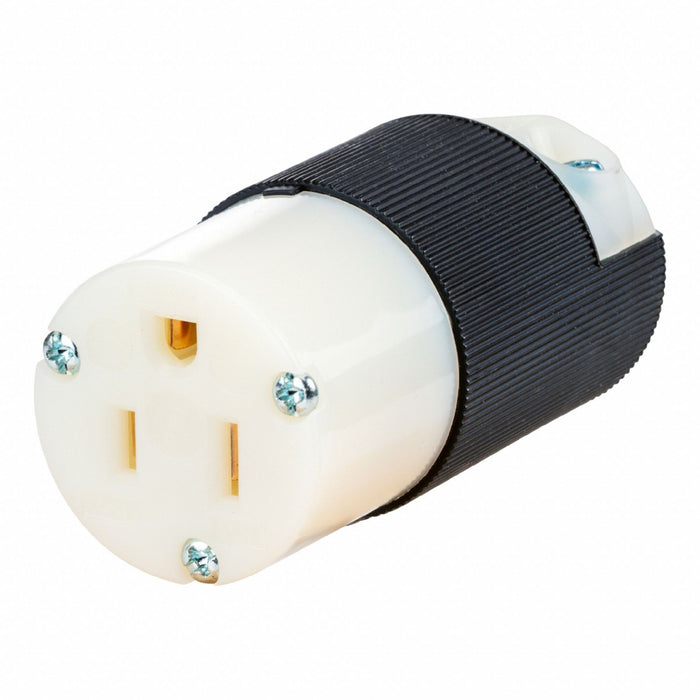 Straight Blade Connector Blk/Wht 15 A