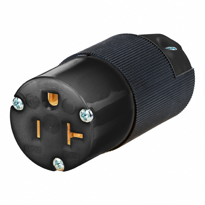 Straight Blade Connector Black 20 A