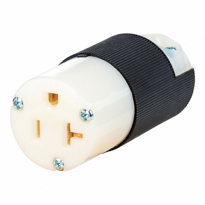 Straight Blade Connector Blk/Wht 20 A