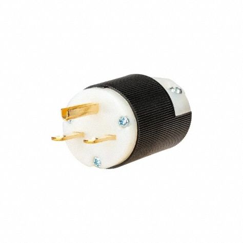 Straight Blade Plug Black/White 15 A