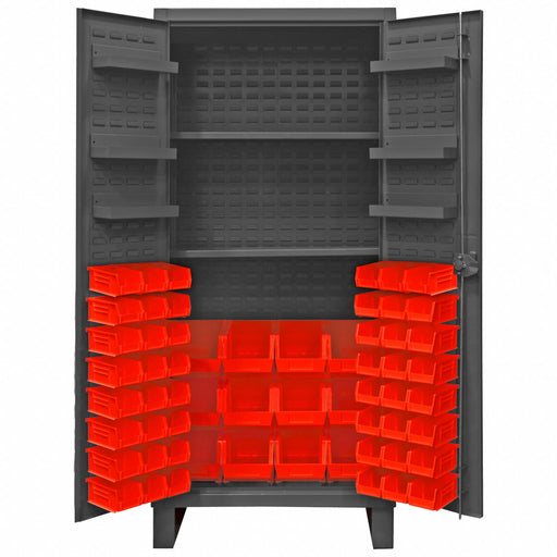 K4920 Bin Cabinet 78 x36 x24 Gray 60RedBns