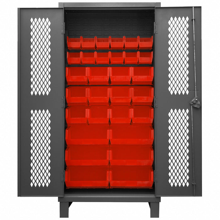 K4945 Bin Cabinet 78 x36 x24 Gray 30RedBns
