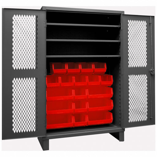 K4953 Bin Cabinet 78 x48 x24 Gray 18RedBns
