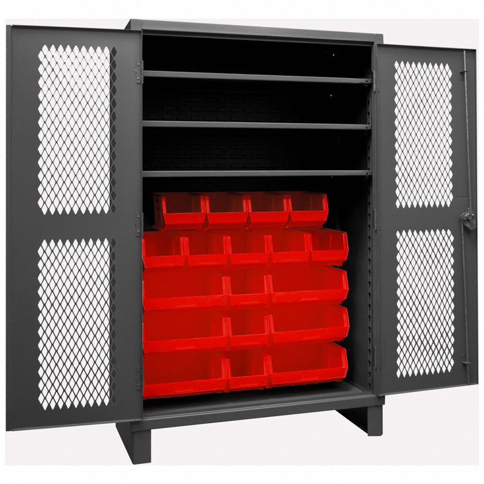 K4953 Bin Cabinet 78 x48 x24 Gray 18RedBns