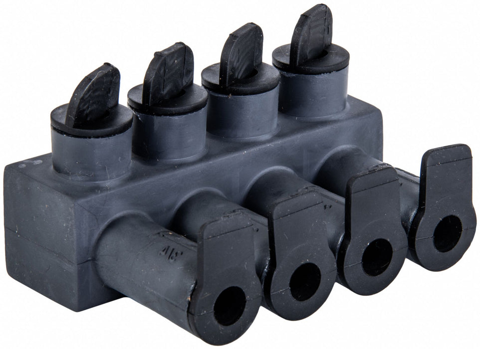 MultitapConnector Alum Blk Hex 4Port