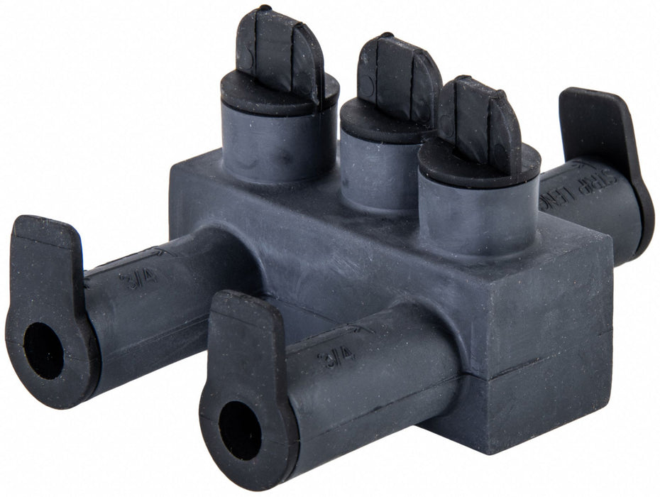 MultitapConnector Alum Blk Hex 2Port