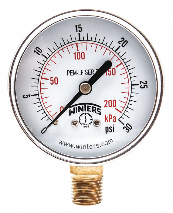 J1380 Gauge Pressure 0 to 30 psi 2-1/2 in.