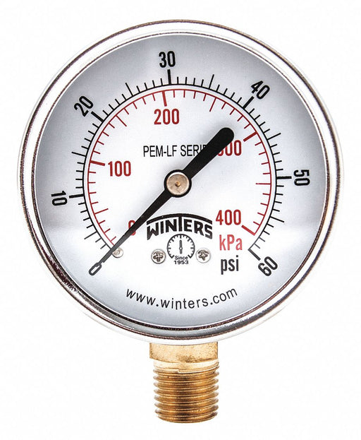 J1380 Gauge Pressure 0 to 60 psi 2-1/2 in.