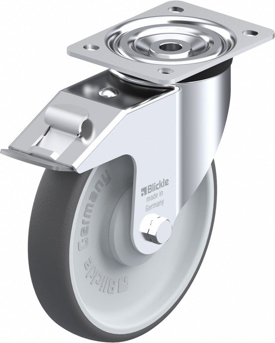 Plate Caster Swivel Polyurethane 9 1/4 H