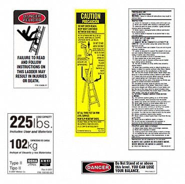 AL Stepladder Safety and Instr. Labels