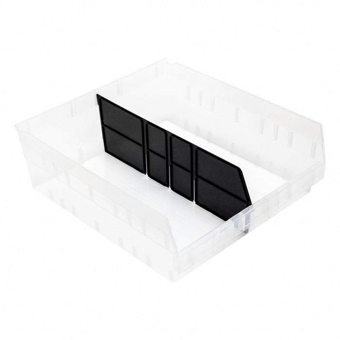 LongBinDividers 16inL Plastic Black PK6