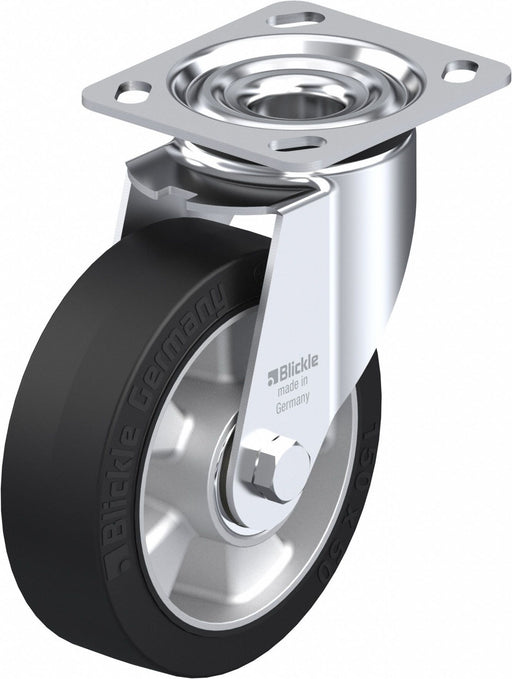 Plate Caster Swivel Rubber 7 1/2 H