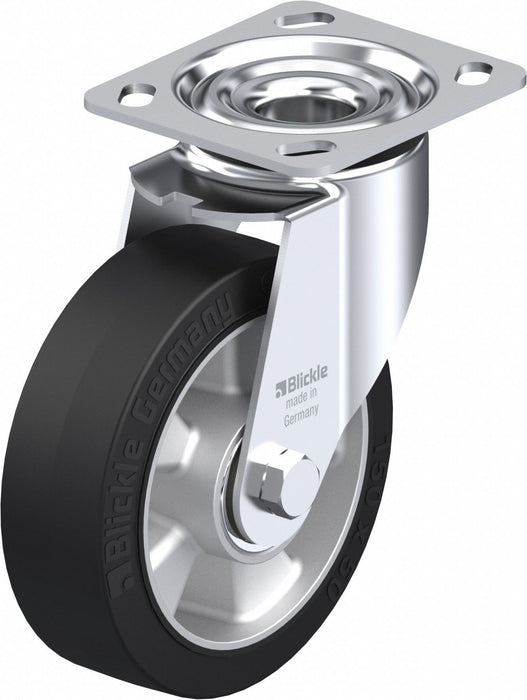 Plate Caster Swivel Rubber 7 1/2 H