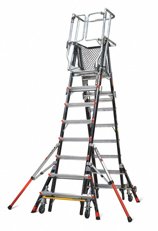 Adj. Cage Pltfrm Lddr 14ft Fbrglss 375lb