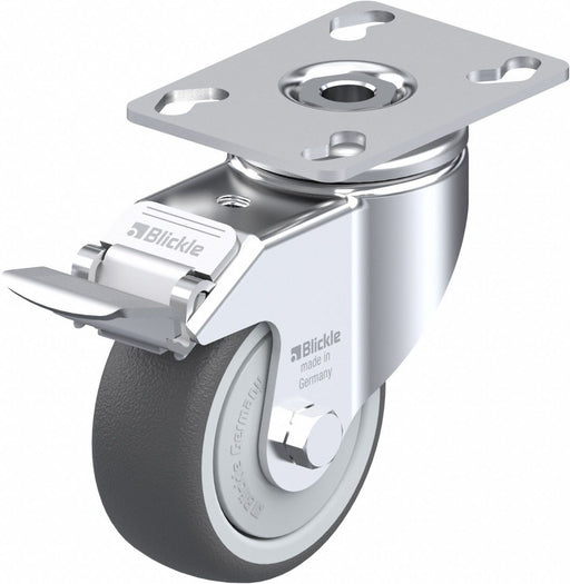 Plate Caster Swivel Polyurethane 4 3/8 H