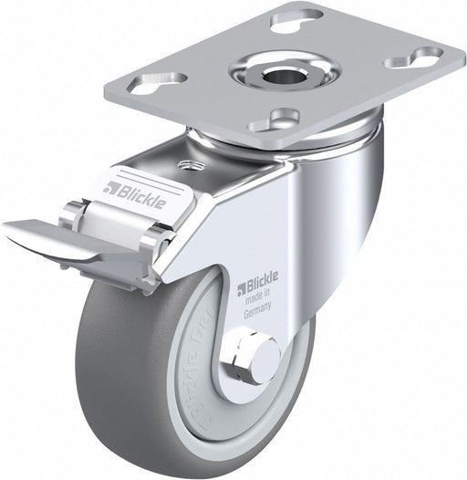 Plate Caster Swivel Rubber 4 3/8 H