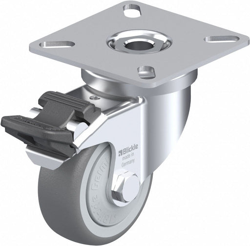 Plate Caster Swivel Rubber 2 13/16 H