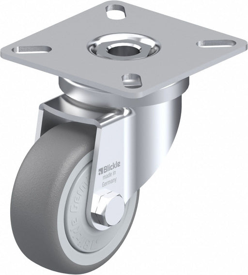 Plate Caster Swivel Rubber 2 13/16 H