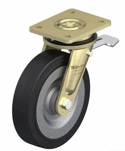 Plate Caster Swivel Rubber 9 5/8 H