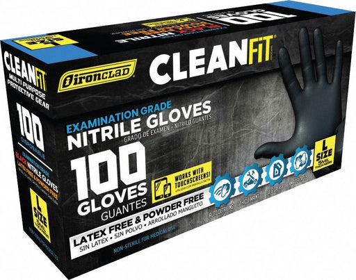 Exam Grade Glove L Black 5 Mil PK/100