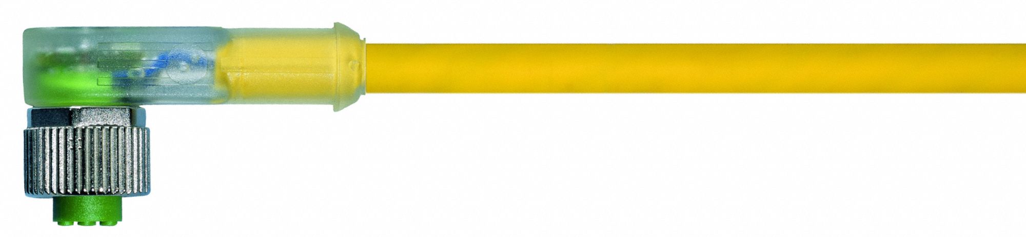 Cordset Right Angle M12 Yellow 22 AWG 4A