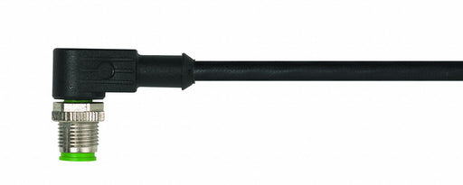 Cordset Right Angle M12 Black 22 AWG 4A