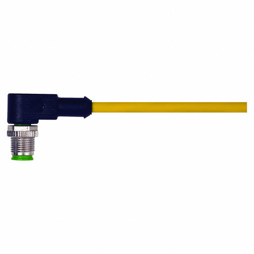 Cordset Right Angle M12 Yellow 22 AWG 4A