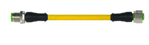 Cordset Straight M12 Yellow 22 AWG 4A