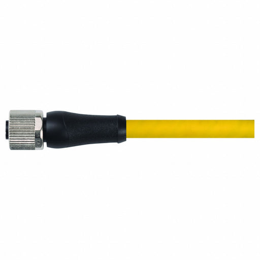 Cordset Straight M12 Yellow 16 AWG 12 A