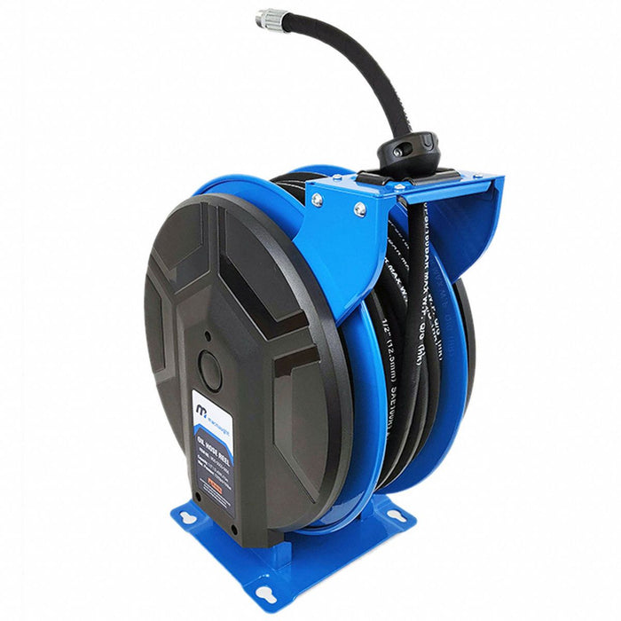 Slow Return Oil Hose Reel 50 ft Blue Oil