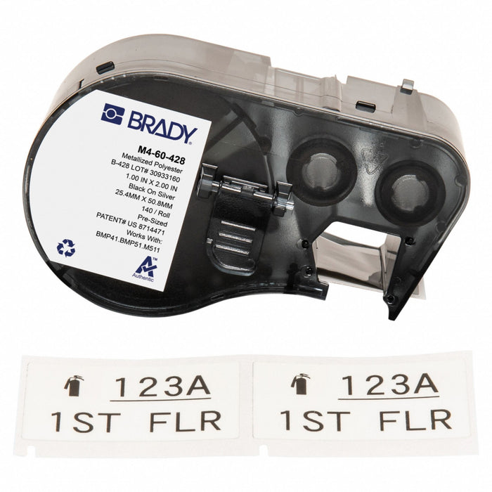 Label/RibbonCartridge Gray Matte 1inW