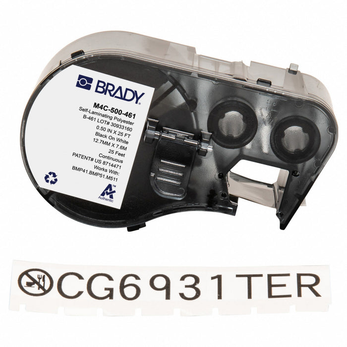 Label/RibbonCartridge White Matte 1/2inW