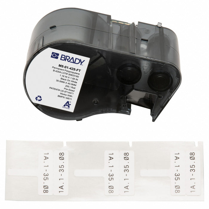 FlagLabel White Polypropylene 1-3/16inW