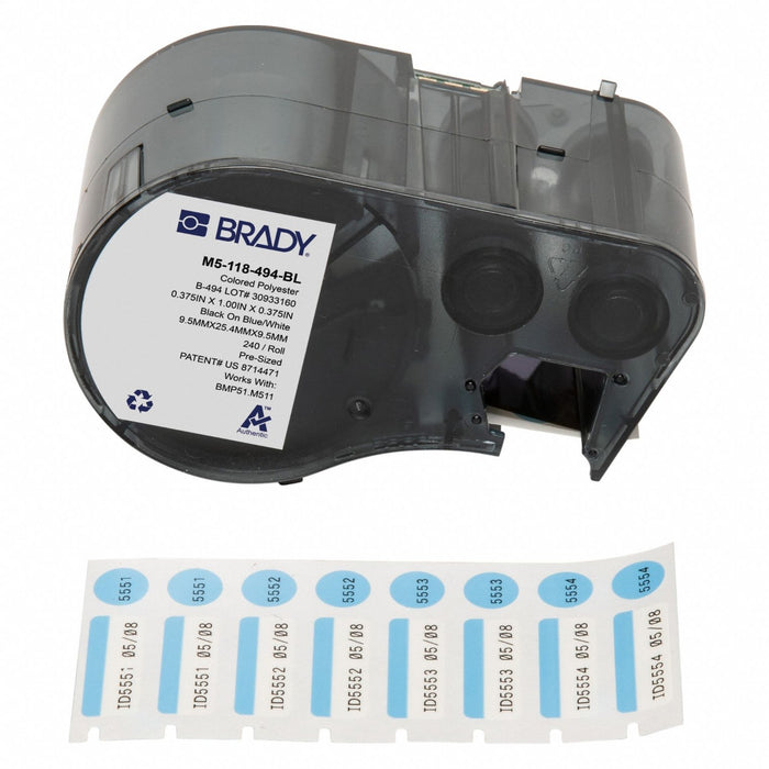 Label/RibbonCartridge Blue White 1inW