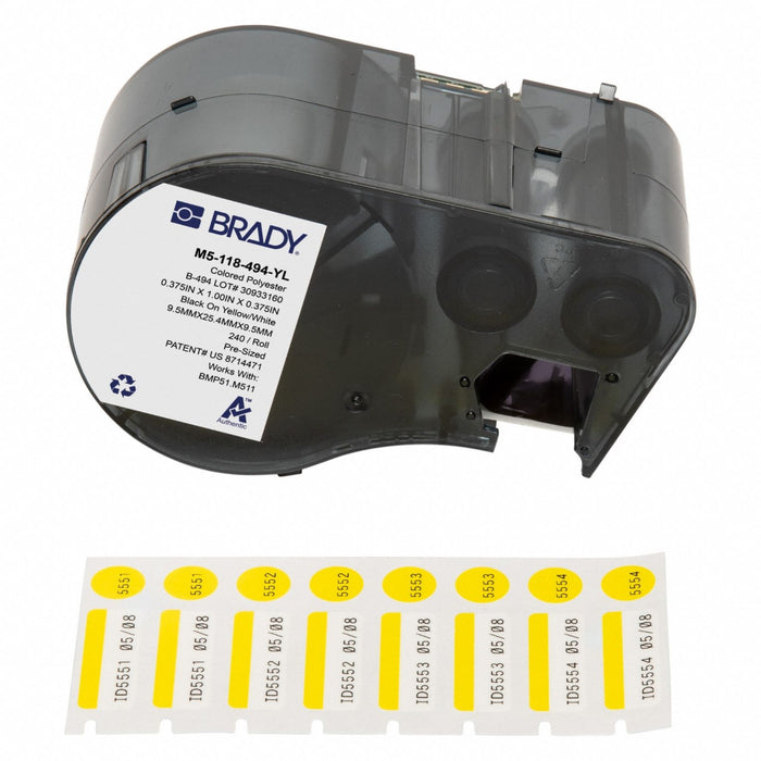 Label/RibbonCartridge Yellow White 1inW