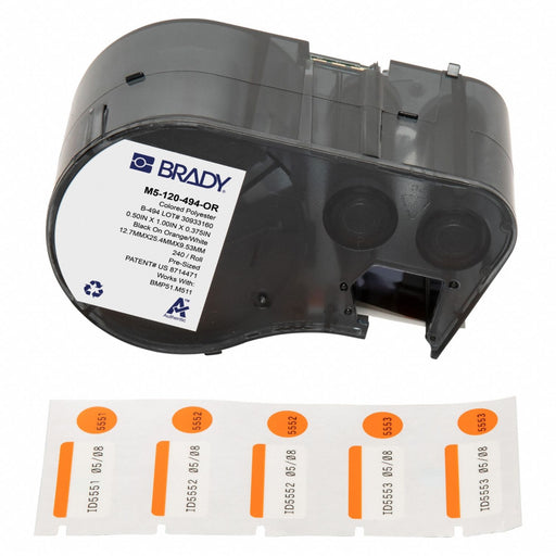Label/RibbonCartridge Orange White 1inW