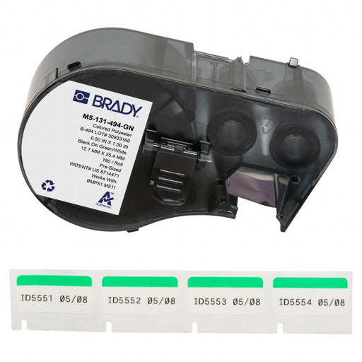 Label/RibbonCartridge Green White 1inW