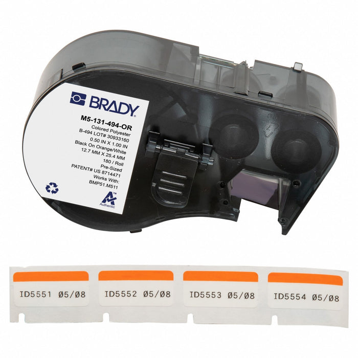 Label/RibbonCartridge Orange White 1inW