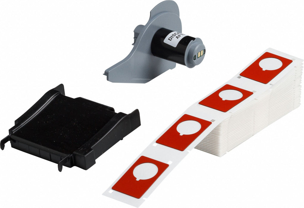 Pre-Cut Label Stock Roll Red Gloss