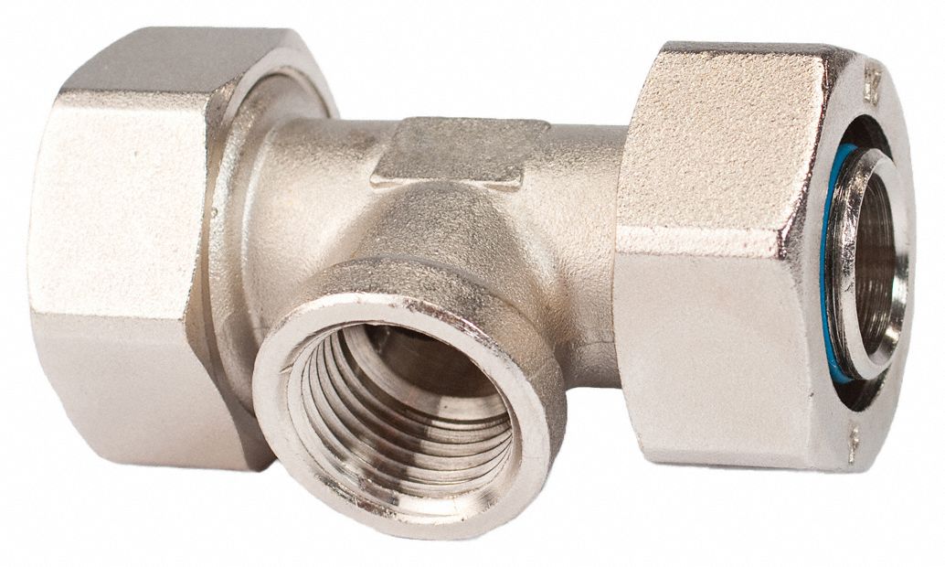 Tee Brass Comp5/8 Comp5/8 MNPT1/2 