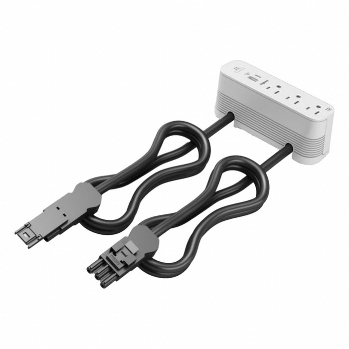 FurniturePowerOutlet White 3Outlet 3ft