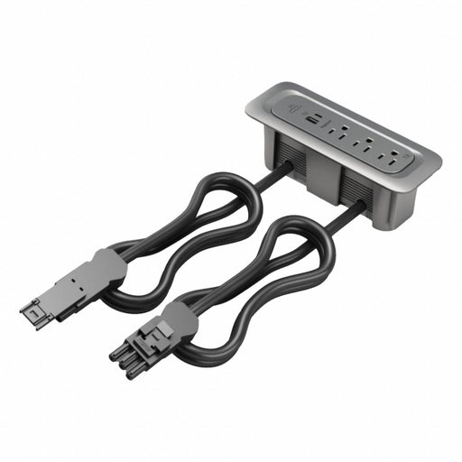 FurniturePowerOutlet Gray 3Outlet 3ft
