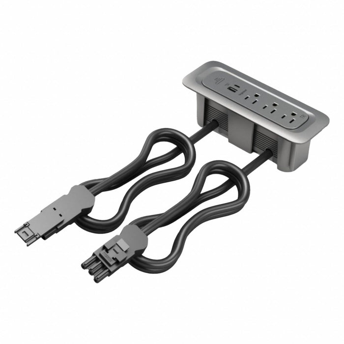 FurniturePowerOutlet Gray 3Outlet 3ft
