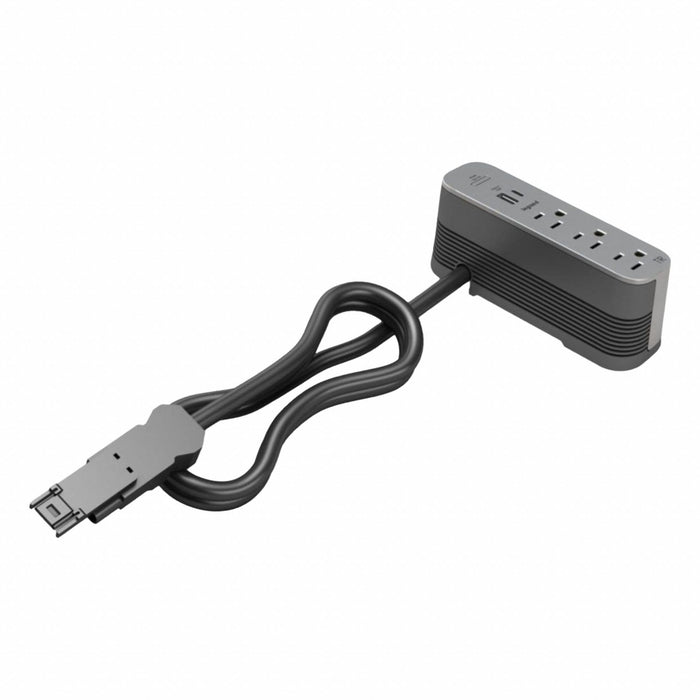 FurniturePowerOutlet Gray 3Outlet 3ft