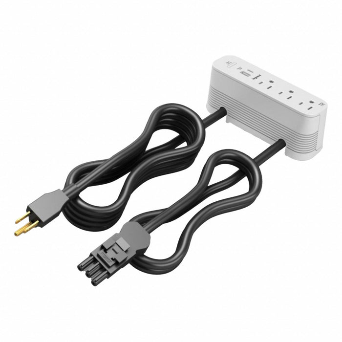 FurniturePowerOutlet White 3Outlet 10ft