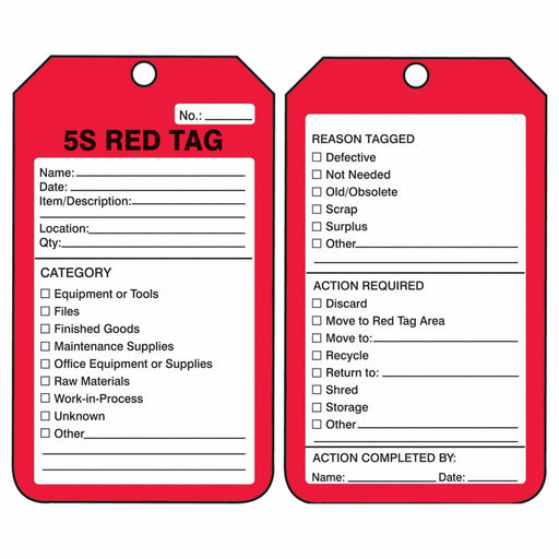Tag Red Cardstock 5-3/4inH 3-1/4inW PK25