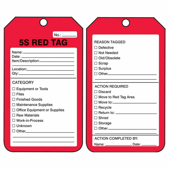 Tag Red Cardstock 5-3/4inH 3-1/4inW PK25