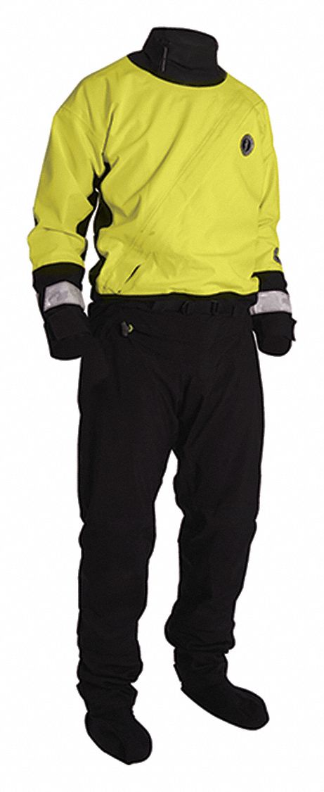 H3997 Dry Suit XL Black/Yellow/Green